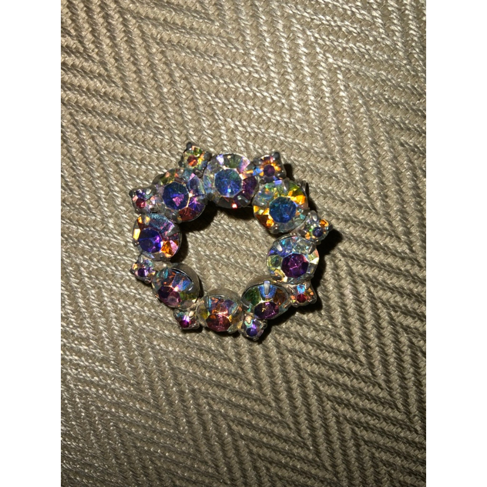 Cora Silver Iridescent Rhinestone Brooch One Size - Picture 3 of 8